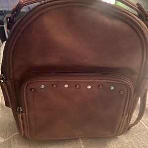 Lady conceal real leather conceal and carry backpack